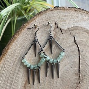 Silver & Teal Delicate Dangle Earrings